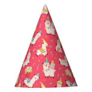 Feest Dieren Llama Verjaardagsfeest Roze Feesthoedjes