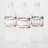 Feest Dieren Wilde Safari Roze Meisje Verjaardag Waterfles Etiket (Flessen)