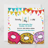 Feest Donuts Baby Strooifeest Kaart (Achterkant)