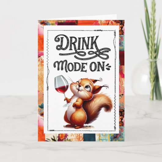 Feest Eekhoorn Drinkspelletje Volwassenen Humor Kaart (Voorkant)