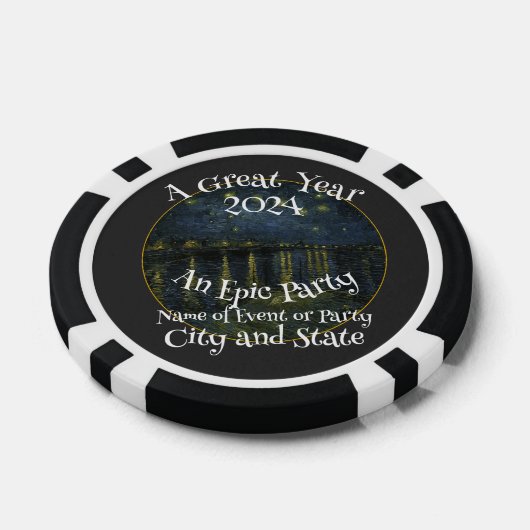 Feest een geweldig jaar een episch feest poker chips (Enkel)
