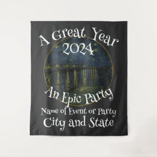 Feest een geweldig jaar een episch feest wandkleed