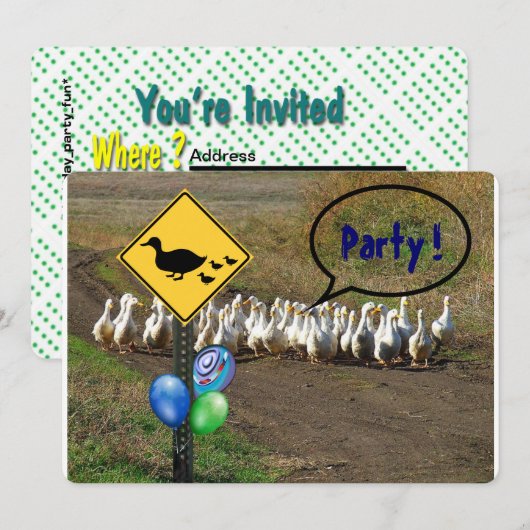 Feest... eenden oversteken kaart (Voorkant / Achterkant)