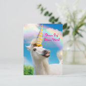 Feest Eenhoorn Paard En Regenboog Uitnodiging Briefkaart (Staand voorkant)