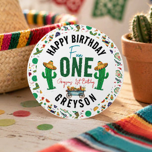 Feest Eerst   1e Verjaardagsfeest Ronde Sticker