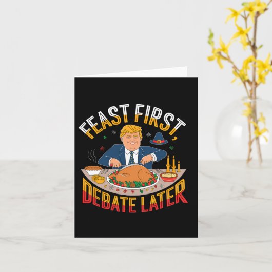 Feest eerst kaart (Gele Bloem)