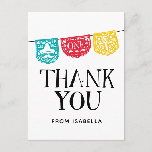 Feest Eerste Verjaardag Dankjewell Kaart (Voorkant)