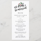 Feest Eet Drink en Wees Getrouwd Kerstbessen Menu (Voorkant)