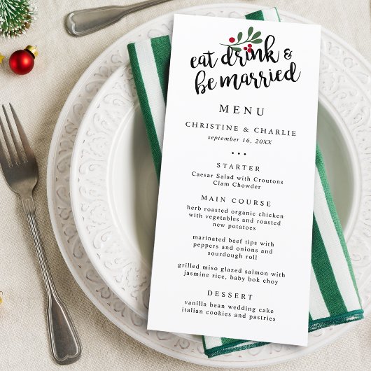 Feest Eet Drink en Wees Getrouwd Kerstbessen Menu