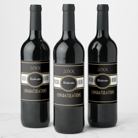 Feest! Eigen waslabel voor grint Wijn Etiket (Flessen)