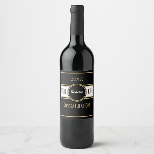 Feest! Eigen waslabel voor grint Wijn Etiket (Voorkant)