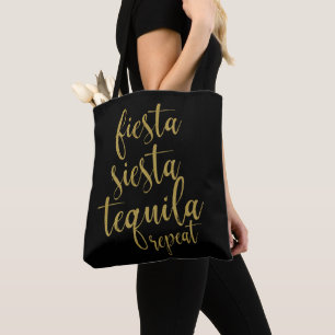 Feest Einde Tequila Herhaal Glitter Meisjesuitje Tote Bag