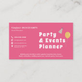 Feest- en evenementenplanner Roze Visitekaartje (Voorkant)