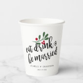 Feest Eten Drinken en Trouwen Kerstbessen Papieren Bekers (Achterkant)