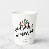 Feest Eten Drinken en Trouwen Kerstbessen Papieren Bekers (Voorkant)