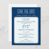 Feest, evenement of reünie Sla de datum in blauw o Aankondigingskaart (Voorkant / Achterkant)