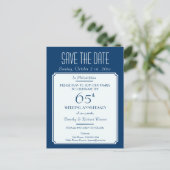 Feest, evenement of reünie Sla de datum in blauw o Aankondigingskaart (Staand voorkant)