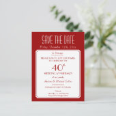 Feest, evenement of reünie Sla de datum in het roo Aankondigingskaart (Staand voorkant)