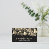 Feest Evenement Planner Elegante Gouden Zwarte Bal Visitekaartje (Staand voorkant)