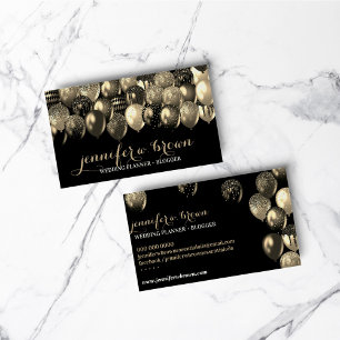 Feest Evenement Planner Elegante Gouden Zwarte Bal Visitekaartje