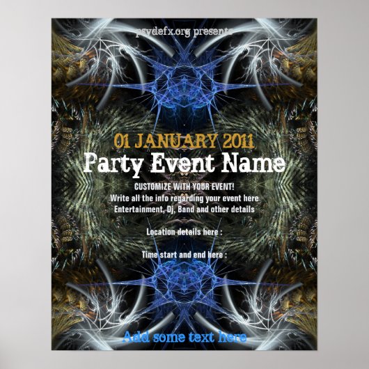 Feest Event "Fractal Scifi"  Poster (Voorkant)