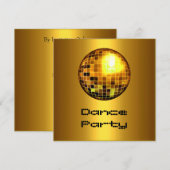 Feest Event Gouden Spiegelbal Kaart (Voorkant / Achterkant)