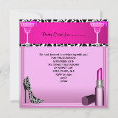 Feest Event Schoenen Roze Lippenstift Kaart (Achterkant)