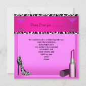 Feest Event Schoenen Roze Lippenstift Kaart (Achterkant)