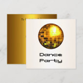 Feest Event Witte Gouden Spiegelbal Kaart (Voorkant / Achterkant)