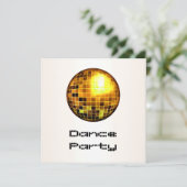 Feest Event Witte Gouden Spiegelbal Kaart (Staand voorkant)