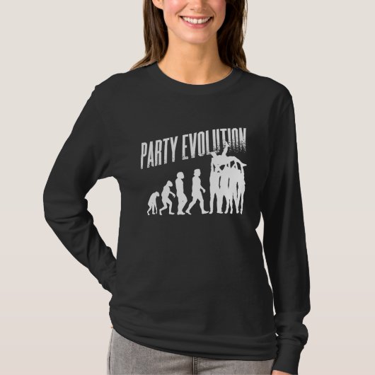 Feest evolutie dans drank t-shirt (Voorkant)