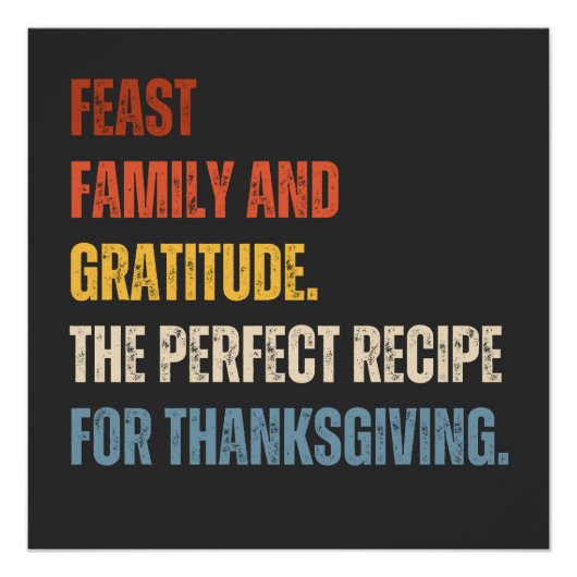 Feest familie en dankbaarheid Thanksgiving Perfect Poster (Voorkant)