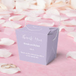 Feest Favor Doos Bedankdoosjes<br><div class="desc">Deze feest favor doos is weergegeven in een elegante lavendel kleur.
Pas dit item aan en wijzig de voorbeeldtekst in uw tekst.
Tip: Voeg gewoon lekkere traktaties toe en wat vrolijke linten.</div>