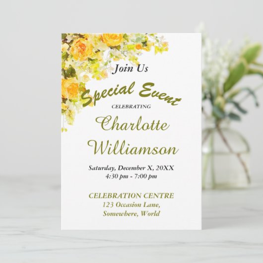 FEEST FEEST UITNODIGEN KAART (Staand voorkant)