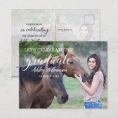 Feest Foto Afstudeerfeest Uitnodiging Briefkaart (Voorkant / Achterkant)