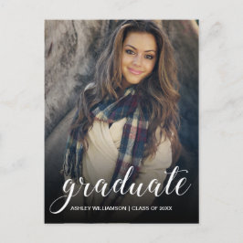 Feest foto zwart ombre afstudeerfeest uitnodiging briefkaart