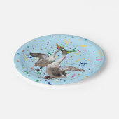 Feest Ganzen Confetti Viering Papieren Bordje (Gekanteld)