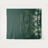 Feest Gestart Lichten Groen En Goud Foto Achtergro Wandkleed (Voorkant (horizontaal))