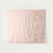 Feest Gestart Script Blush Roze Gouden Foto Prop Wandkleed (Voorkant (horizontaal))