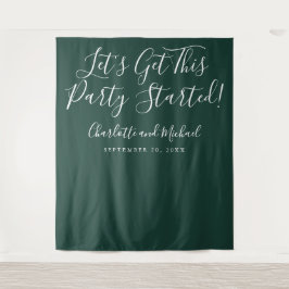 Feest Gestart Script Smaragdgroene Foto Achtergron Wandkleed