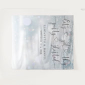 Feest Gestart Script Winter Bruiloft Foto Achtergr Wandkleed (Voorkant (horizontaal))