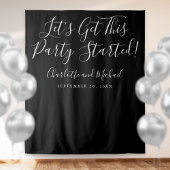 Feest Gestart Script Zwart En Wit Foto Prop Wandkleed