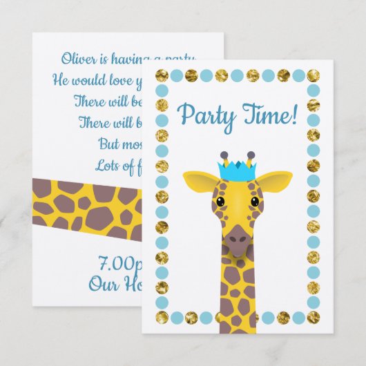 Feest Giraffe Kaart (Voorkant / Achterkant)