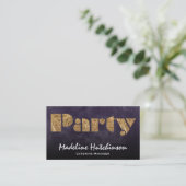 Feest | Goud & Paars Visitekaartje (Staand voorkant)