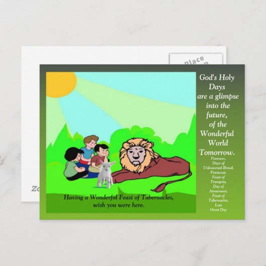 Feest Greing Card Briefkaart (Voorkant / Achterkant)