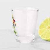Feest Groene Chili Pepper in Sombrero met Maracas Shot Glas (Rechts)