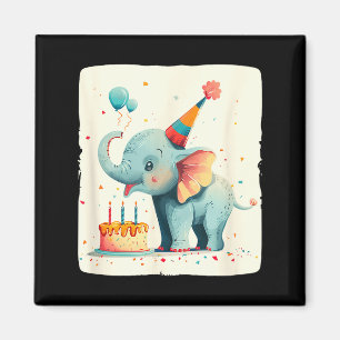 Feest Groot Met Deze Gelukkige Verjaardag Olifant Magneet