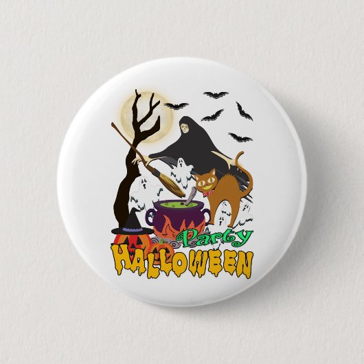 Feest halloween ronde button 5,7 cm (Voorkant)