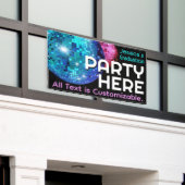 Feest hier. . Disco Ball aankondiging Spandoek (Buitenkant Gebouw)