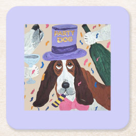 Feest hond Basset Hound Kartonnen Onderzetters